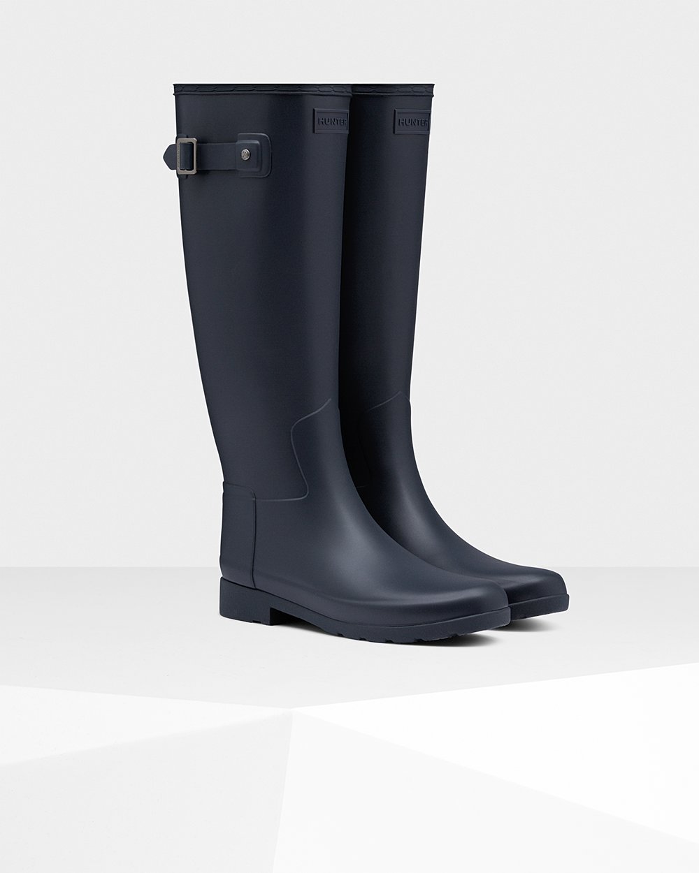 Womens Hunter Tall Rain Boots Navy - Refined Slim Fit - 0821543-VP